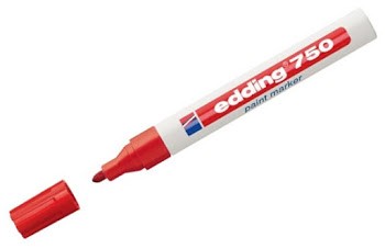 Popisovač/fixka na kov EDDING 2-3 mm, červený