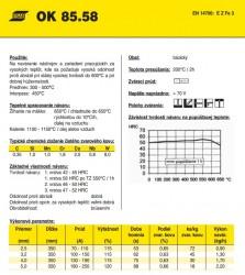 OK 85.58 pr.2,5mm elektróda / OK Tooltrode 50