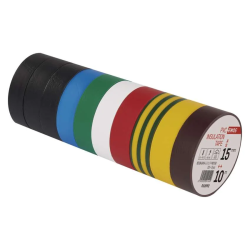 Izol.paska PVC 15mm/10m farebna sada 10ks